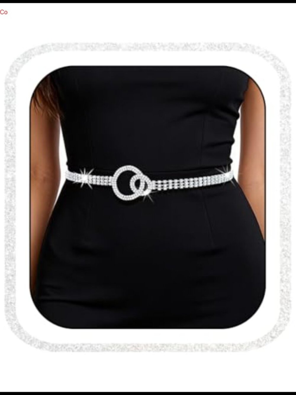Rhinestone Dress Belt Adjustable Waist Formal Wedding Party Silver Chain Belt